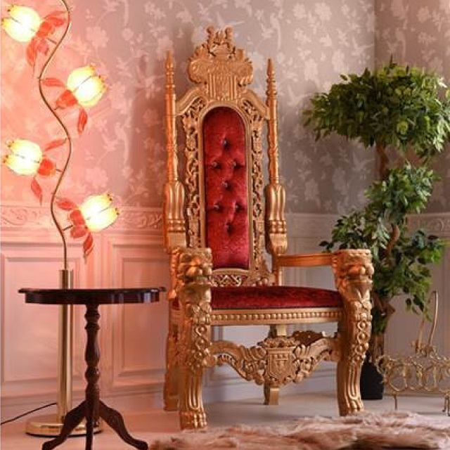 開梱設置無料) 輸入家具 王様の椅子 お姫様 アンティーク オフィス