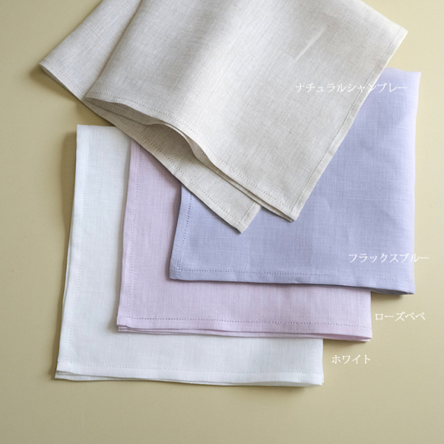 イニシャル 刺繍 リネン ハンカチ セット アンティーク＆クラウン