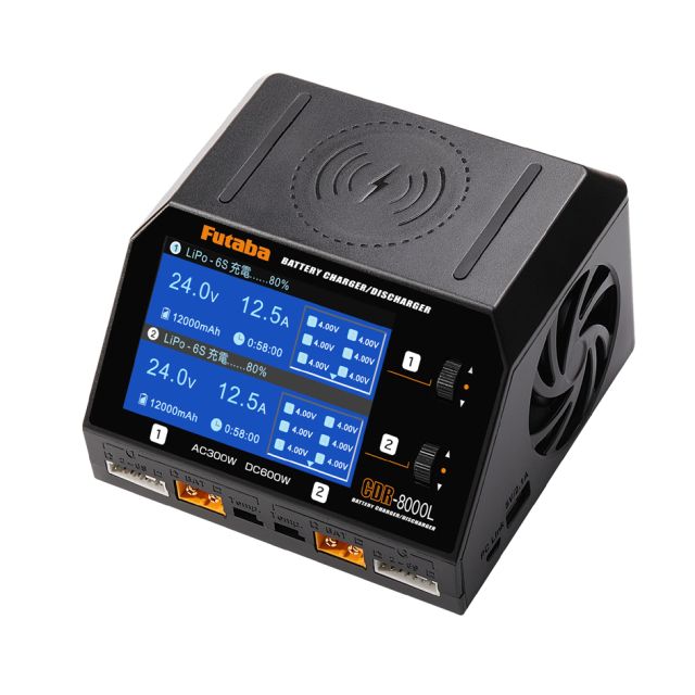 FUTABA AC/DC入力対応 600W MAX16A デュアル バランス充電器 CDR-8000L