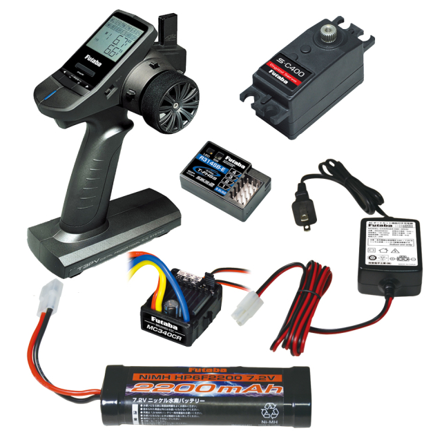 フタバ プロポ 3PV /R314SBE/C400/MC340CR車用バッテリー、充電器付き