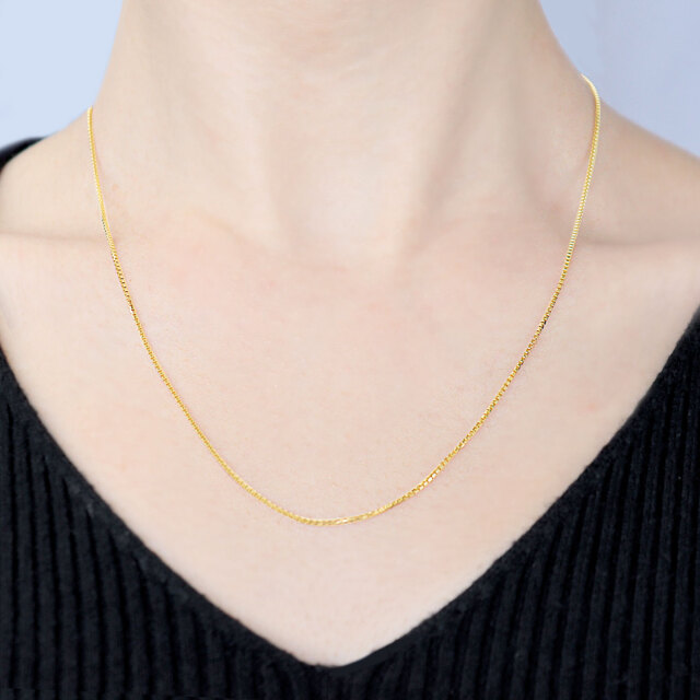 ゴールド チェーン ネックレス 18金 K18 ベネチアン 幅 0.95mm 約 3.3g