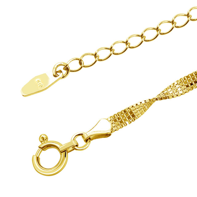 ゴールド チェーン ネックレス K18 18金 フィーレ 幅2.2mm 最長45cm 長