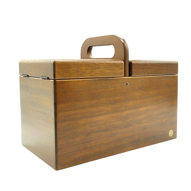裁縫箱 木製 天然木 桐材 ソーイングボックス おしゃれ レトロ 収納 2