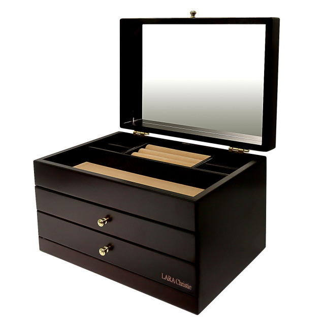 ジュエリー ボックス 木製 アクセサリー ボックス 宝石箱 収納 3段 大