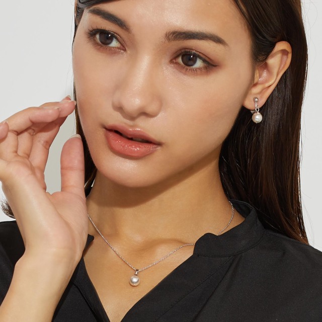 クリスタルパール 8mm 3点セット ネックレス イヤリング lp03-0001-set