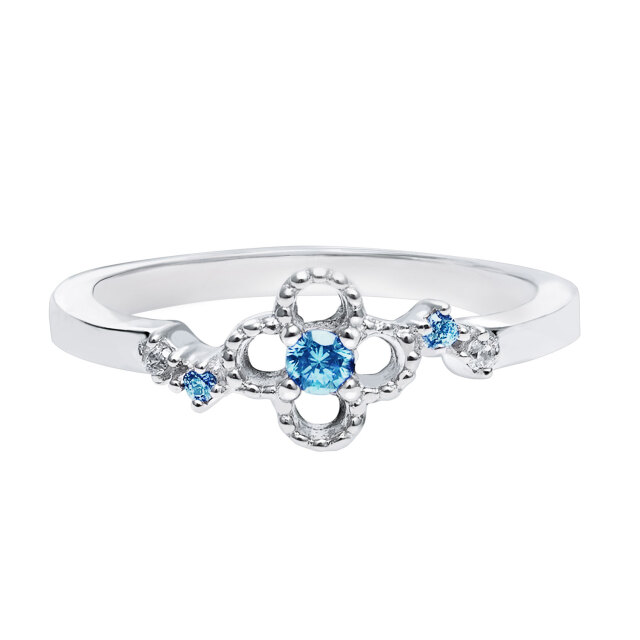 ピンキーリング レディース シルバー925 シルバー 誕生石 11月 ブルー