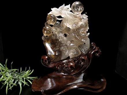 厳選！太陽放射ルチル】◇迫力満点！龍神彫刻◇今年の干支「辰（たつ