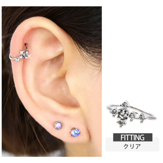 ボディピアス ひねって装着 アニージュエルクロスリング/20G ボディー