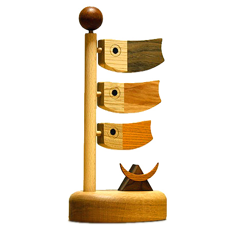 木のこいのぼり 室内用 卓上 ｜木のおもちゃ ポプリの森