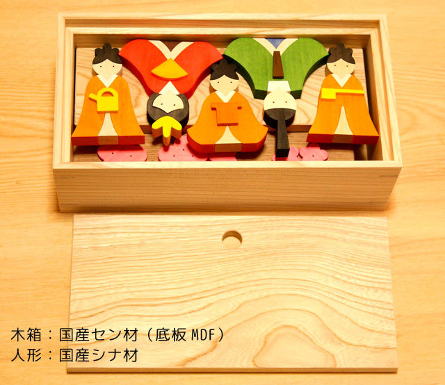 お雛様ボックス 森林工芸館｜コンパクトな卓上型｜木のおもちゃ ポプリの森
