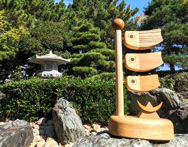 木のこいのぼり 室内用 卓上 ｜木のおもちゃ ポプリの森
