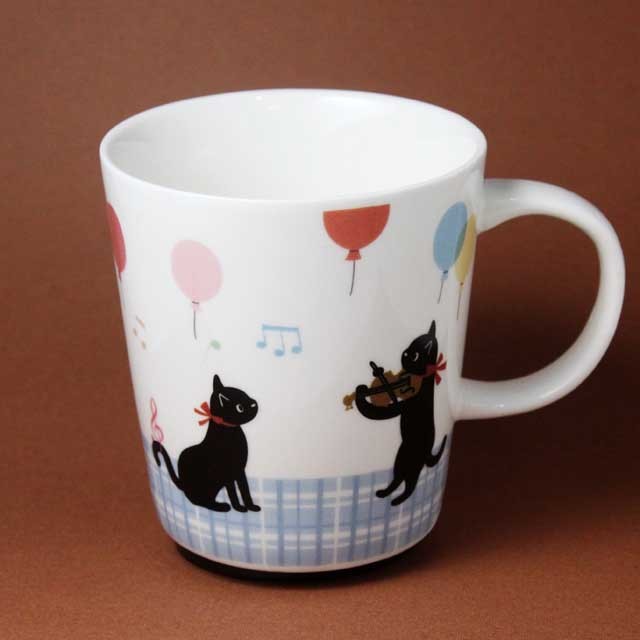 黒猫の音楽隊 マグカップ 228307 音楽雑貨・アクセサリー専門店
