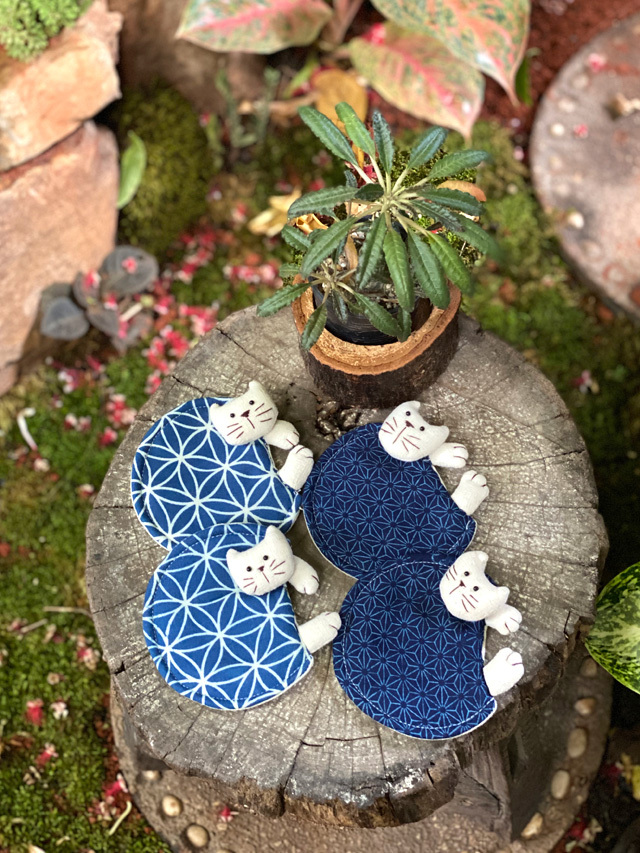 コットン100% 猫ちゃん コースター【パヤカ オンラインショップ】