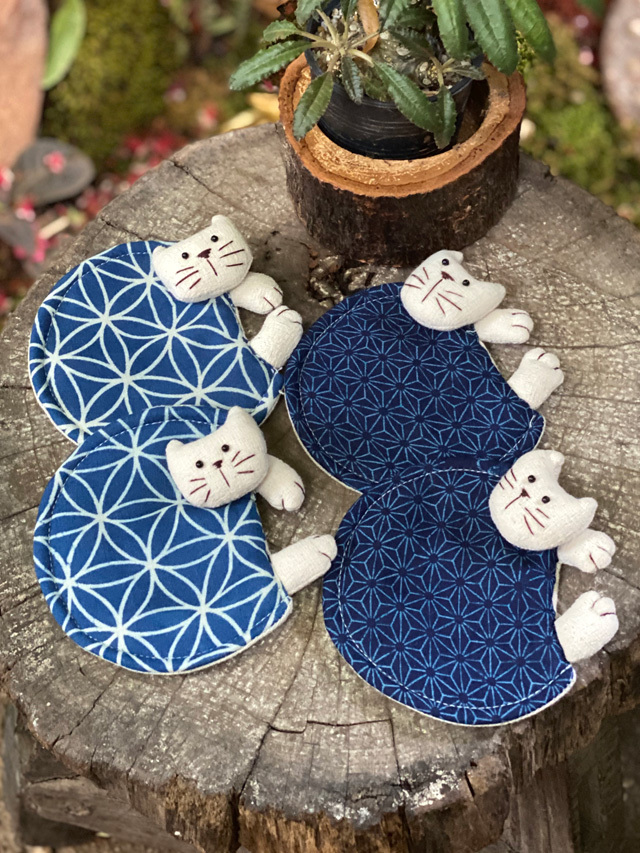 コットン100% 猫ちゃん コースター【パヤカ オンラインショップ】