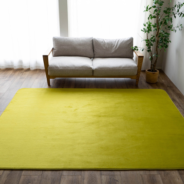さらっと滑らかシンプル無地で洗えるラグマット 約 95x140 cm 1畳