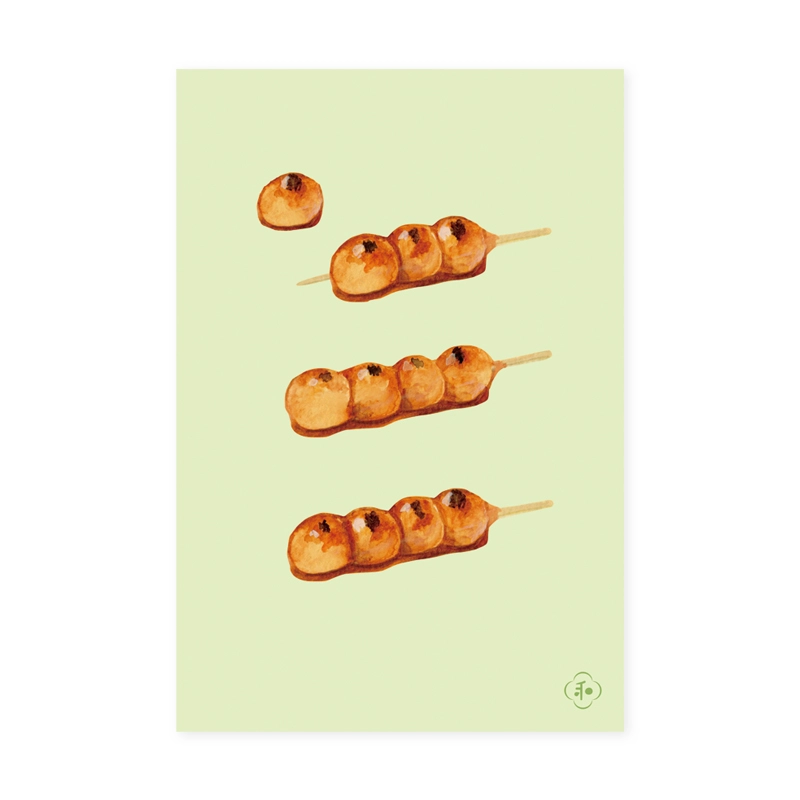 VP-27：バラエティポストカード 和風 みたらし団子〔OZ〕