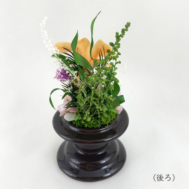 ガラスドームのプリザーブドフラワー 仏花 デンファレ｜お供え用