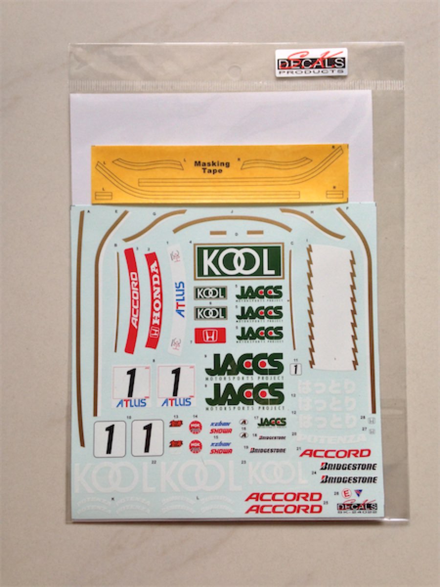 SK Decal 1/24 Kool ホンダ アコード JTCC 1997 No.1 フルデカール