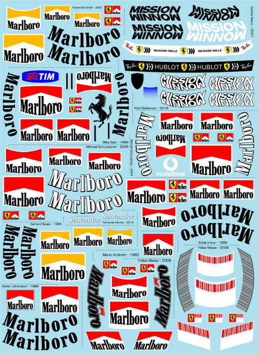 ミュージアムコレクション 1/5 ヘルメット マルボロ タバコデカール