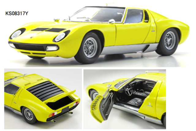 予約] 京商 1/18 ランボルギーニ ミウラ P400SV イエロー/シルバー