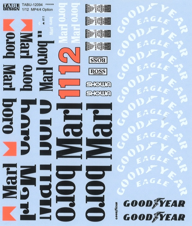 タブデザイン 1/12 マクラーレン MP4/4 1988 マルボロ&グッドイヤー