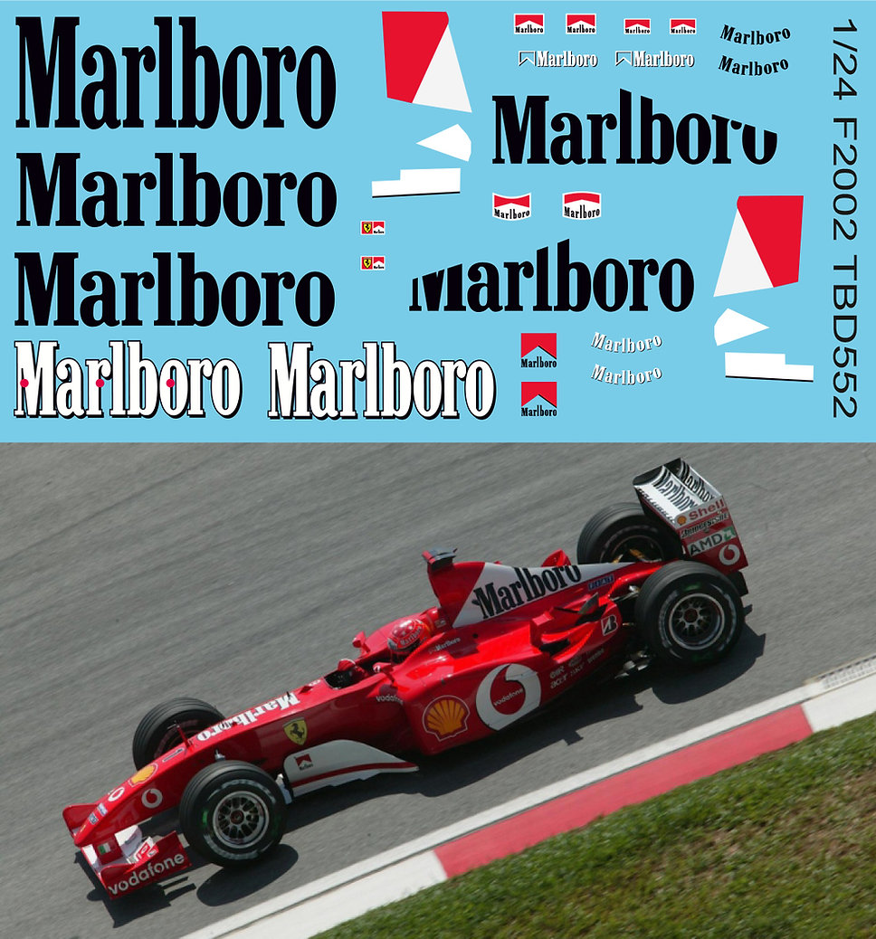 TBデカール 1/24 フェラーリ F2002 2002 マルボロ タバコデカール TBD552
