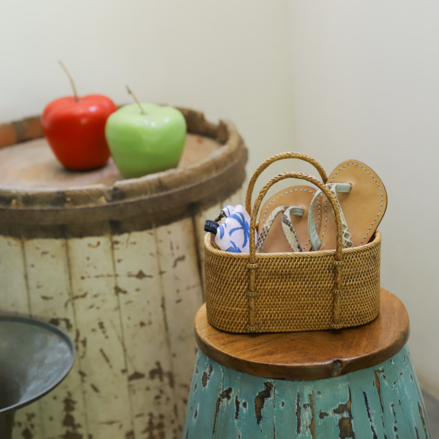 野菜籠持手付きSSサイズ (OVL253) Rosily(ロージリー) バリ島 アタかご