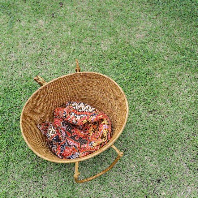 レトロ買物籠 Lサイズ (PNC147) Rosily(ロージリー) バリ島 アタ