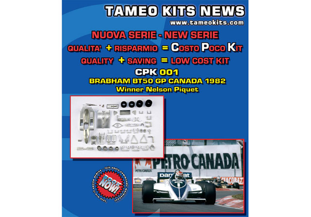 TAMEO kit CPK001 Brabham BT50 Canada GP 1982 Piquet/Patrese