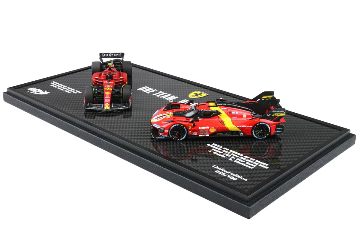 BBR EX56 1/43 Ferrari 499P LM 2023 Winner & SF-23 Italy GP Monza