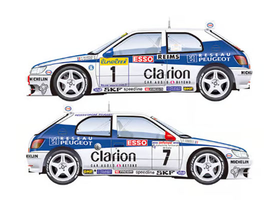 Vector One Decals D24-013 1/24 Peugeot 306 Maxi 1996 Monte Carlo