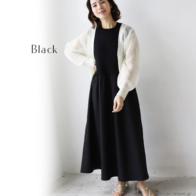 ふくれジャガードニットワンピース(P25102)