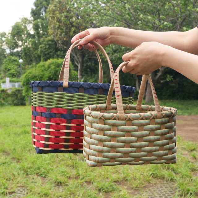 松野屋】クラフトテープバスケット 小