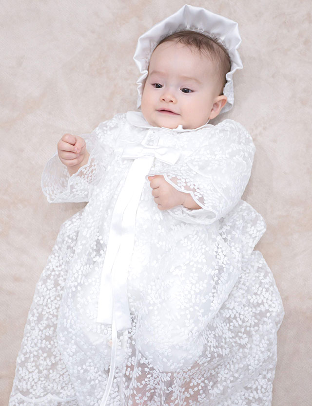 セレモニーベビードレス 2WAYオール＆レースドレス＆付け襟