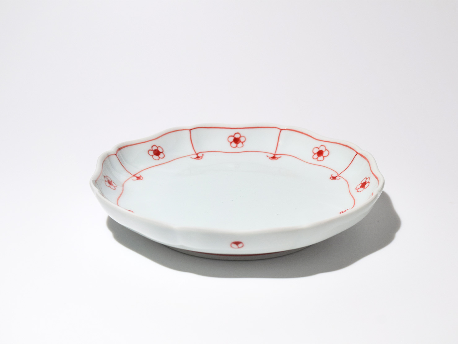 青梅八方割5寸皿 しん窯青花匠