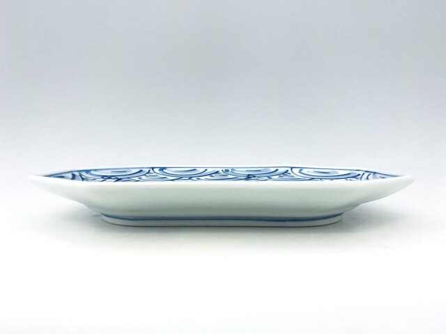 長崎紋八角長角皿 しん窯 青花