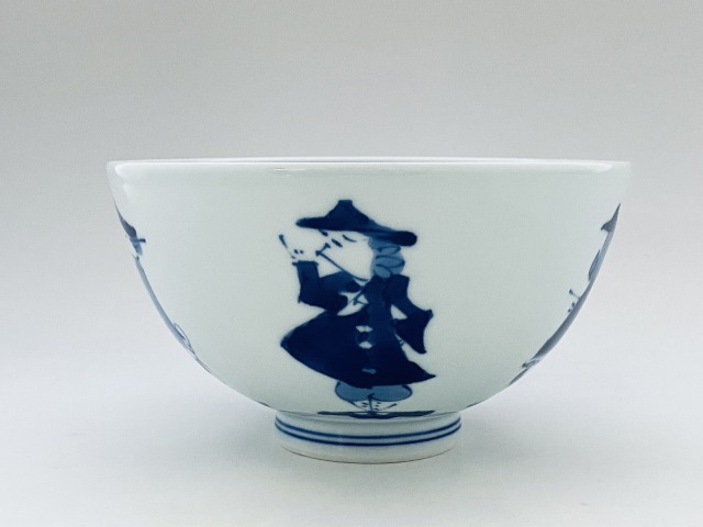 五人異人5寸深丼 しん窯青花