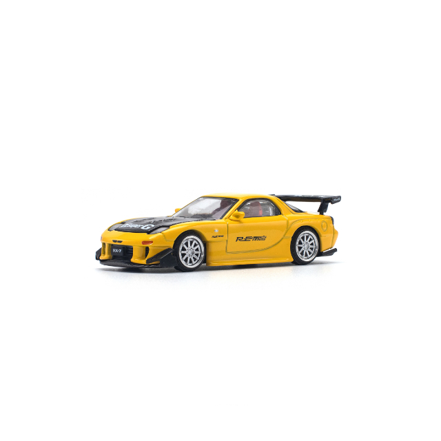 POP RACE 1/64 マツダ RX-7 (FD3S) RE雨宮 ワイドボディ イエロー