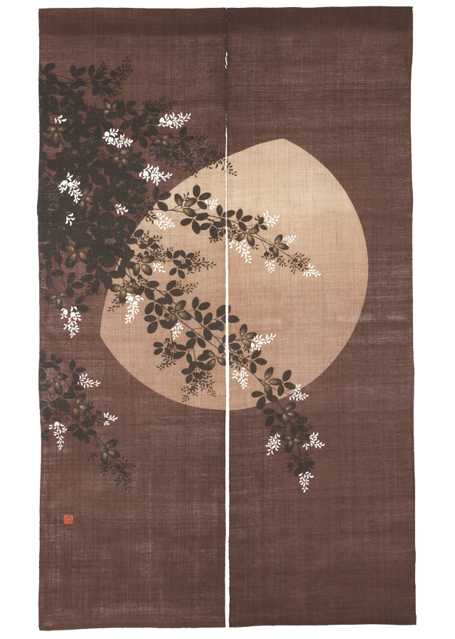 ろうけつ染めのれん「萩月」 [京都洛柿庵オンラインショップ]