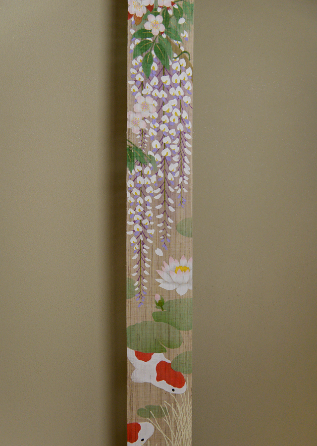 手染め麻細タペ手描き友禅「花見遊山」 [京都洛柿庵オンラインショップ]