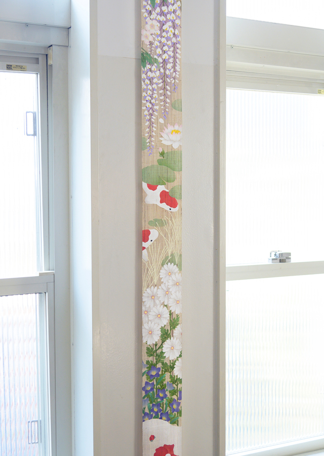 手染め麻細タペ手描き友禅「花見遊山」 [京都洛柿庵オンラインショップ]