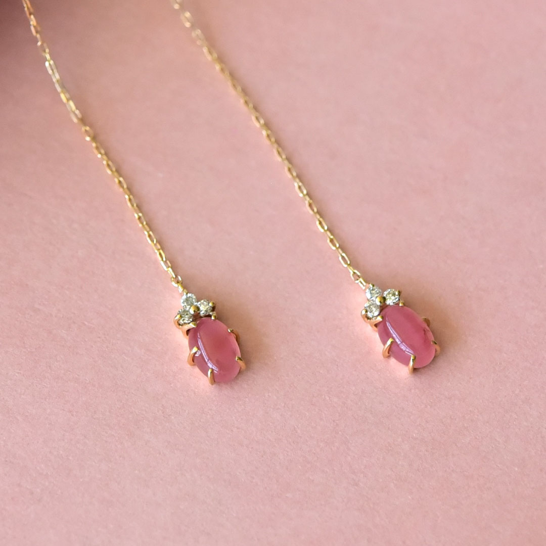 アメリカンピアス K10/K18イエローゴールド 北海道産インカローズ