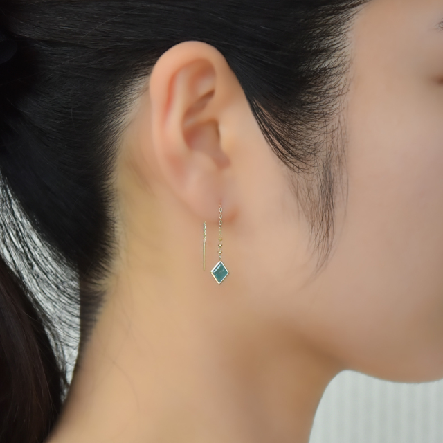 稀少石】アメリカンピアス K10イエローゴールド グランディディエ