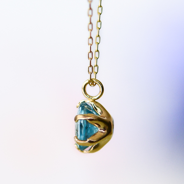 WEB限定 特別価格】ネックレス K10イエローゴールド ブルージルコン