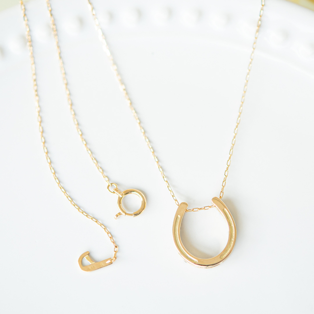 ネックレス K18イエローゴールド ダイヤモンド(JLージュエルー)(馬蹄