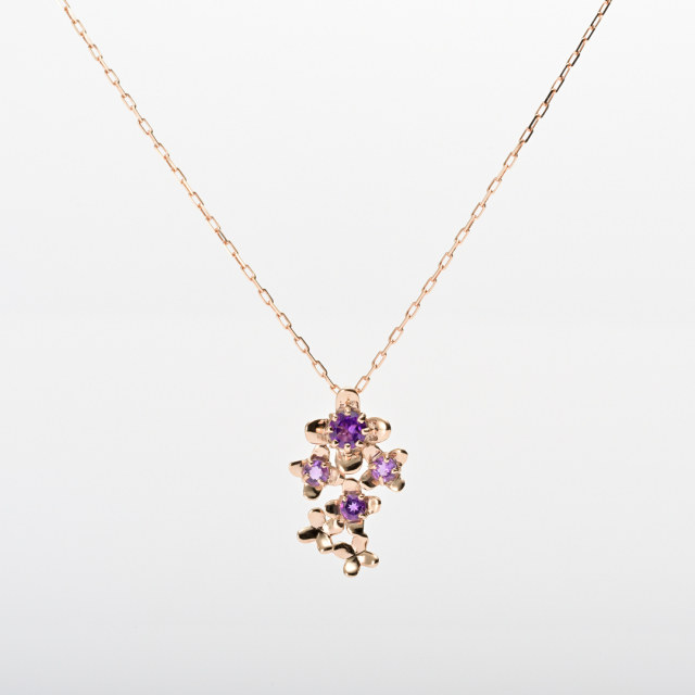 ネックレス K10/K18ピンクゴールド アメジスト ライトアメジスト(JL