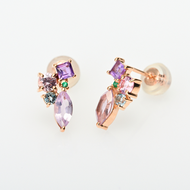 ピアス K10ピンクゴールド (JLージュエルー)(ラベンダー) アクセサリー