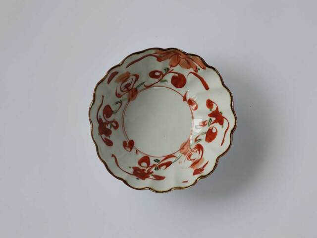 赤絵／染付 菊型深鉢 波佐見焼