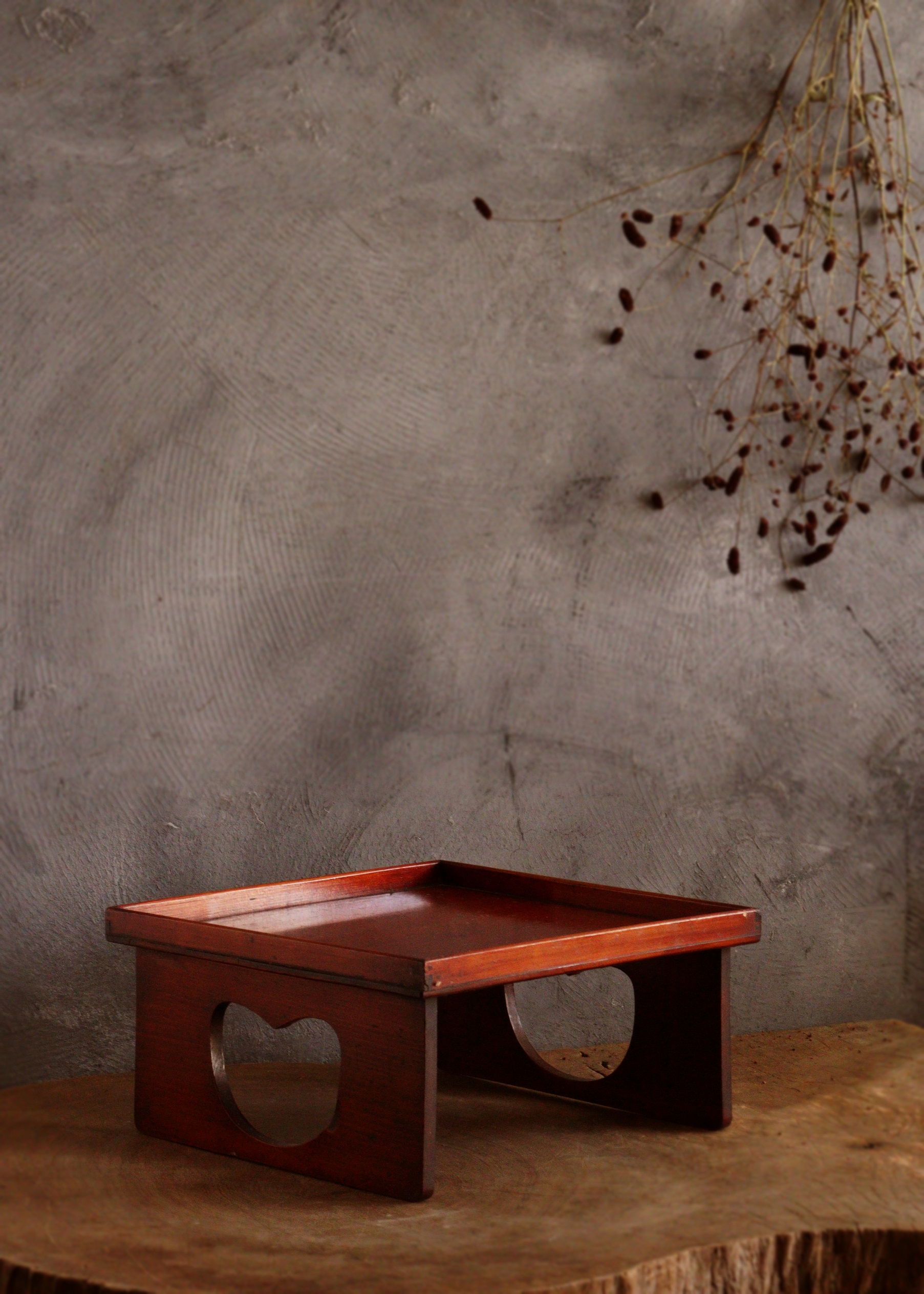 春慶塗り 足付き膳 透かし お盆 お膳 Antique Sam's Collection