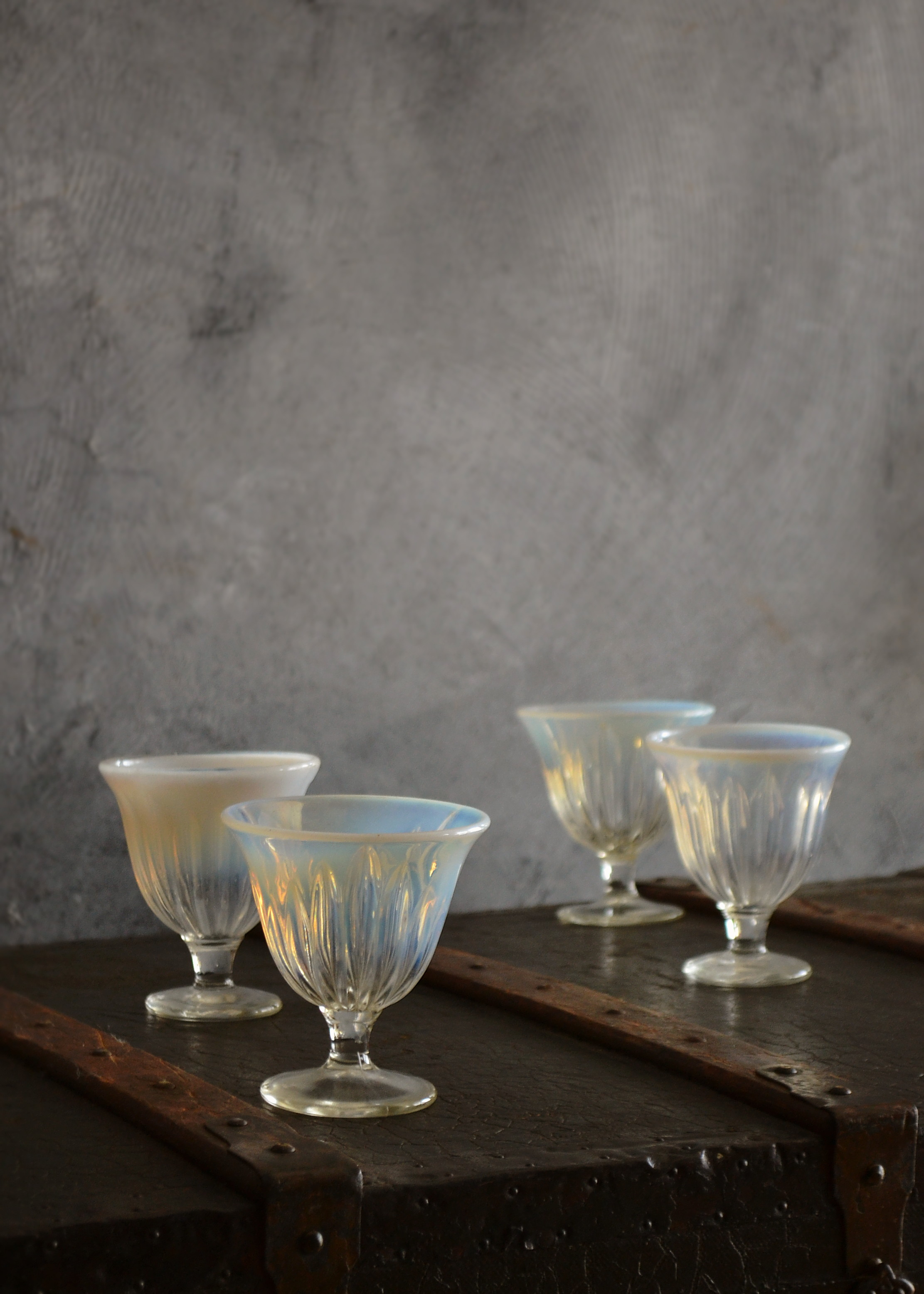 オパルセントガラス 乳白ガラス 氷コップ ガラス器